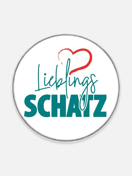 Lieblingsschatz mit Herz - Runder Kühlschrankmagnet - Weiß