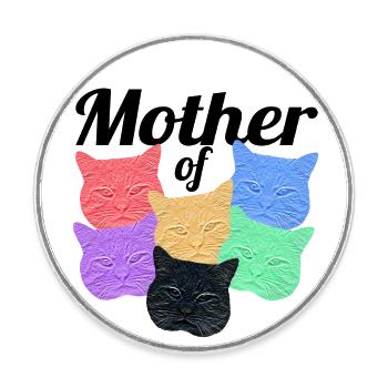 Katzenmutter - Mère des chats - Magnet rond - blanc - Devant