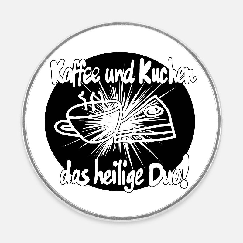 Le café et les gâteaux, c’est sacré... - Magnet rond - blanc