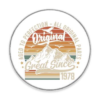 Vintage Born in 1978 | 47th Anniversary Gift 1978 - Round  fridge magnet - white - Front