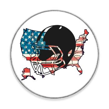 American Football Logo - Runder Kühlschrankmagnet - Weiß - Vorne