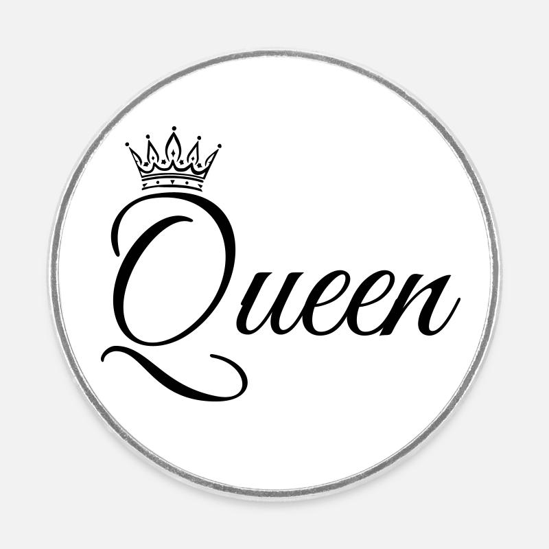 QUEEN! Personalisierbar - Runder Kühlschrankmagnet - Weiß