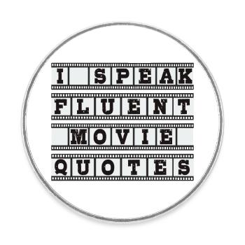 Ich spreche fließend Filmzitate - Runder Kühlschrankmagnet - Weiß - Vorne
