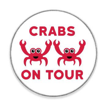 Crabes en tournée (deux crabes) - Magnet rond - blanc - Devant