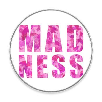 Madness Wahnsinn rosa Blumenmuster - Runder Kühlschrankmagnet - Weiß - Vorne