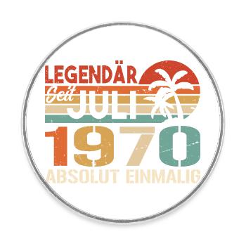 1970 Juli Geboren im Juli 1970 - Runder Kühlschrankmagnet - Weiß - Vorne