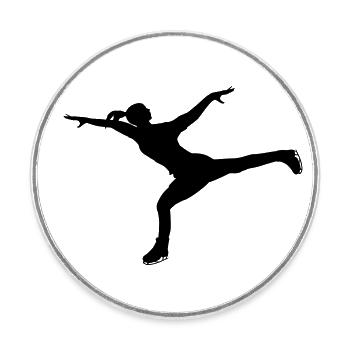 Balancing act in figure skating - Round  fridge magnet - white - Front