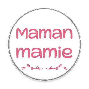 J’ai Deux Titres Maman Et Mamie | Fête des Mères - Magnet rond - blanc - Devant