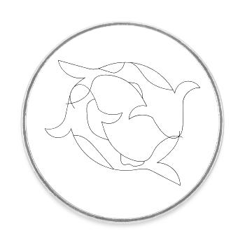 Koi Fish Fine Art - Round  fridge magnet - white - Front