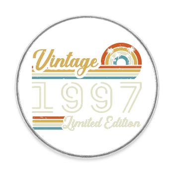 28-jähriges Jubiläum | Jahrgang 1997 Geschenk 1997 - Runder Kühlschrankmagnet - Weiß - Vorne