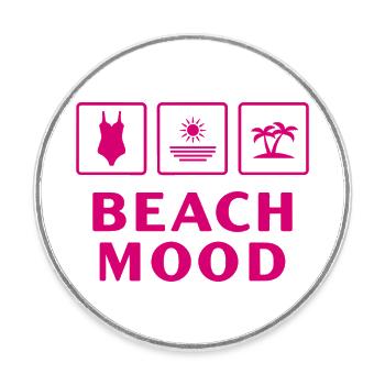 Beach Mood Sommer Sonne Meer Urlaub - Runder Kühlschrankmagnet - Weiß - Vorne