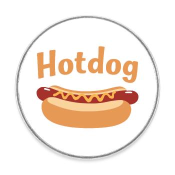 Hotdog Liebe in Schwarz-Weiß Look - Runder Kühlschrankmagnet - Weiß - Vorne