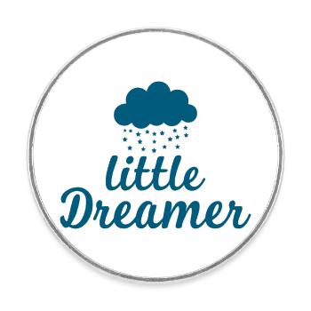 Little Dreamer Cloud Stars - Round  fridge magnet - white - Front