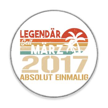 Légendaire depuis mars 2017 - absolument unique - Magnet rond - blanc - Devant