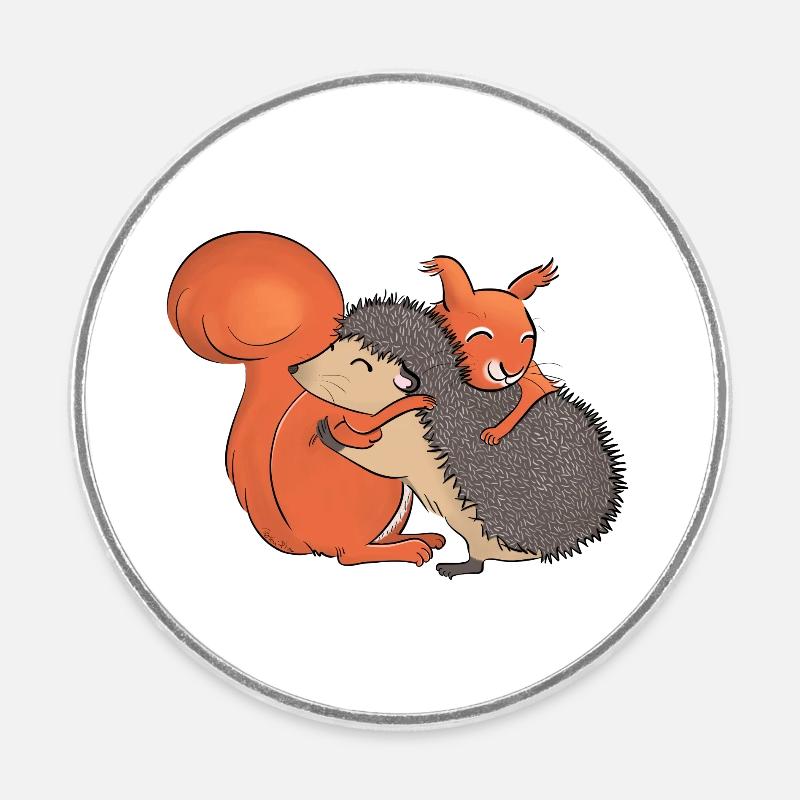 Badge - Round fridge magnet - white