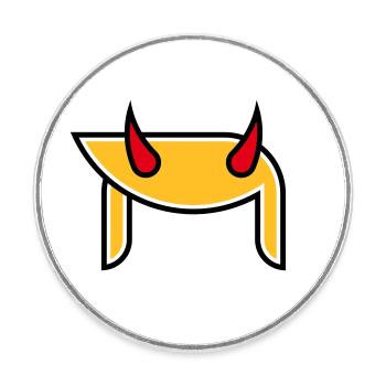 Donald  Horns (Hairstyle Devil Pop Art / 3C) - Round  fridge magnet - white - Front