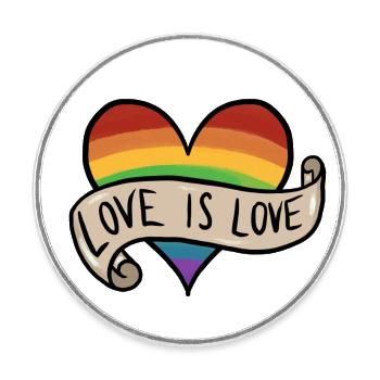 Love is love - Runder Kühlschrankmagnet - Weiß - Vorne
