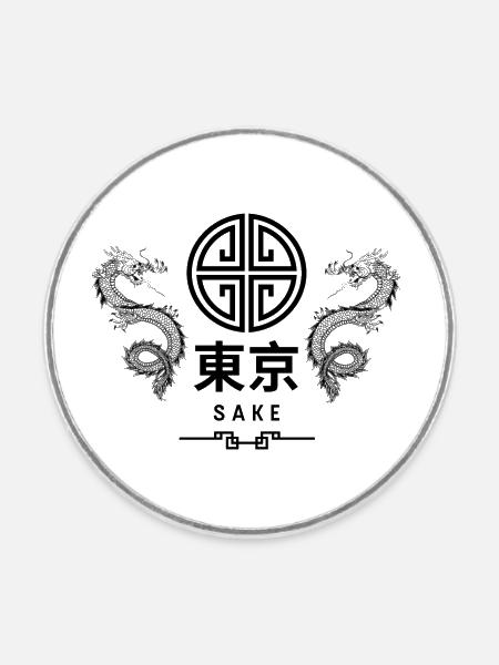 TOKIO SAKE - Runder Kühlschrankmagnet - Weiß