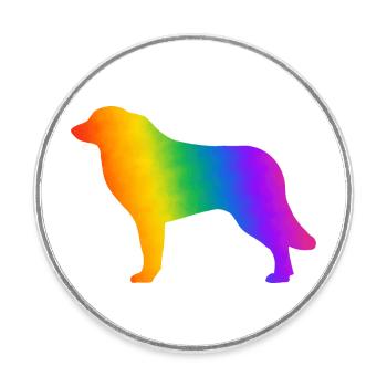 Pyrenean mountain dog, fully customizable as desired - Round  fridge magnet - white - Front