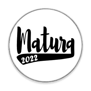 Abschluss Matura 2022 schlicht Ak 22 - Runder Kühlschrankmagnet - Weiß - Vorne