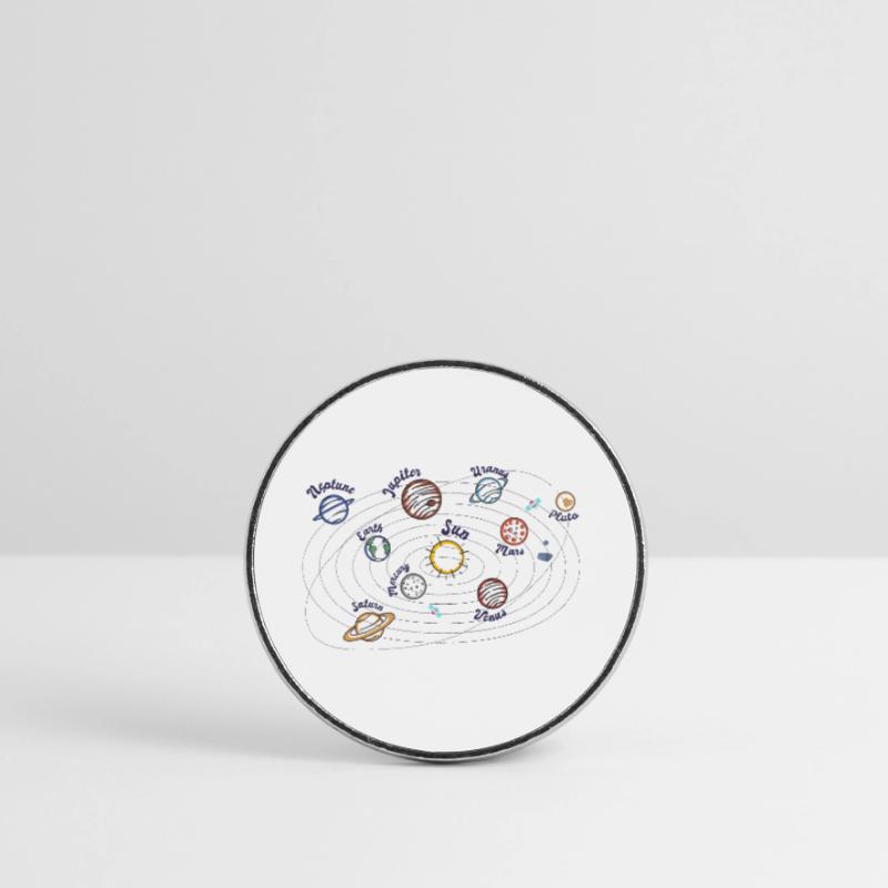 Solar System Planets Kids Knowledge Outer Space Round  fridge magnet