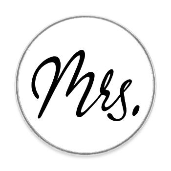 Mrs. Matching Paar Verlobung Hochzeit Flitterwochen - Runder Kühlschrankmagnet - Weiß - Vorne