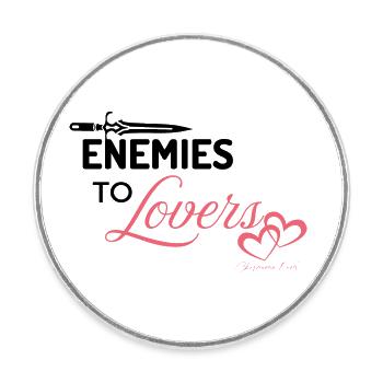 Ennemis aux amants (texte noir) - Magnet rond - blanc - Devant