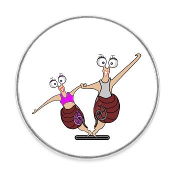 Dance - Round  fridge magnet - white - Front