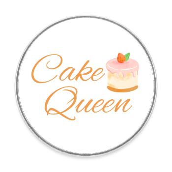 Cake Queen - Runder Kühlschrankmagnet - Weiß - Vorne