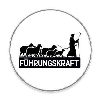 Führungskraft Schafe Hirte Geschenkidee Lustig - Runder Kühlschrankmagnet - Weiß - Vorne