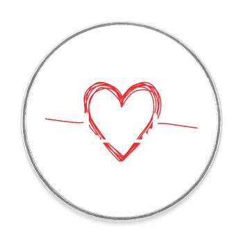 EKG Herzschlag Liebe Kardiogramm Hohles EKG Herz - Runder Kühlschrankmagnet - Weiß - Vorne