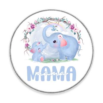 Elephant Mom Maman Mother Mother’s Day Idée cadeau - Magnet rond - blanc - Devant