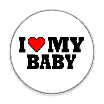 I love my baby - Magnet rond - blanc - Devant