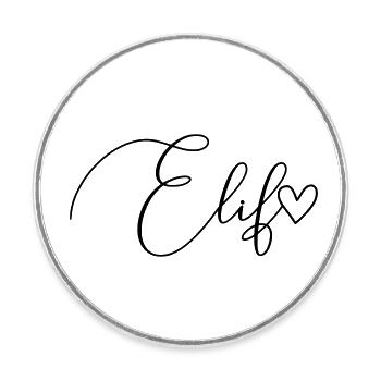 Elif Last Name First Name Girl - Round  fridge magnet - white - Front