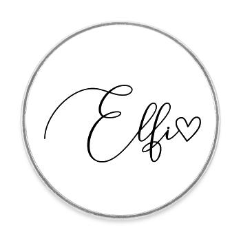 Elfi Surname First Name Girl - Round  fridge magnet - white - Front