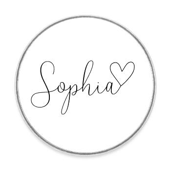 Sophia Nom Prénom Fille - Magnet rond - blanc - Devant