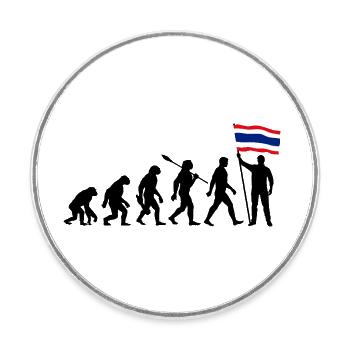 Thaïlande - Evolution - Drapeau - Nation - Magnet rond - blanc - Devant