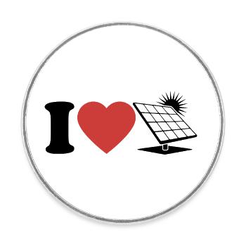 I Love Photovoltaik - Herz - Erneuerbare Energie - Runder Kühlschrankmagnet - Weiß - Vorne