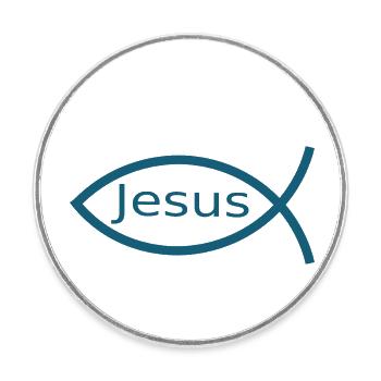 Jesusfisch Ichthys Fisch Fische - Runder Kühlschrankmagnet - Weiß - Vorne