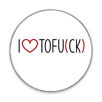 J’adore le tofu - Magnet rond - blanc - Devant
