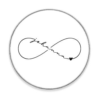 Johanna Nom Symbole de l’Infini - Magnet rond - blanc - Devant