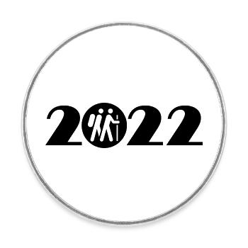 Hiking 2022 - Round  fridge magnet - white - Front
