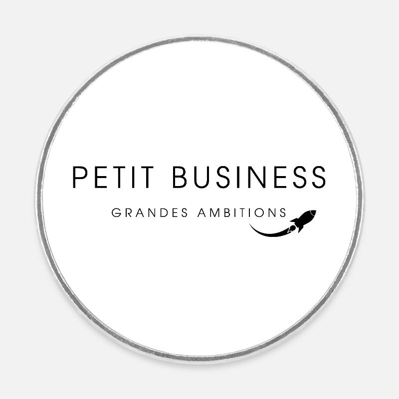 Small Business Big Ambitions 🚀 - Round fridge magnet - white