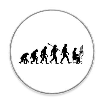 Evolution Organist - Orgel - Musiker - Runder Kühlschrankmagnet - Weiß - Vorne