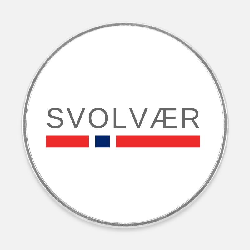 Svolvær Norge - Rund køleskabsmagnet - hvid
