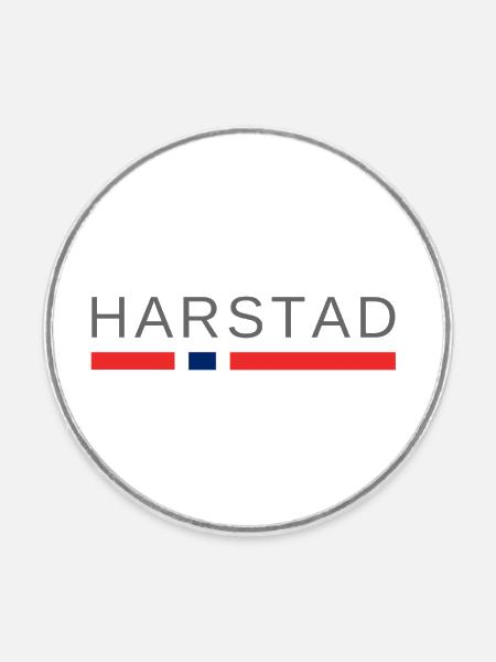 Harstad Norwegen - Runder Kühlschrankmagnet - Weiß