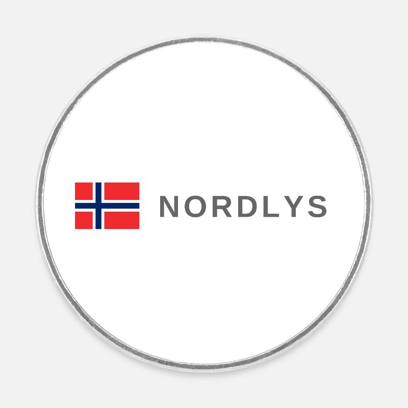 Nordlichter Norwegen - Runder Kühlschrankmagnet - Weiß