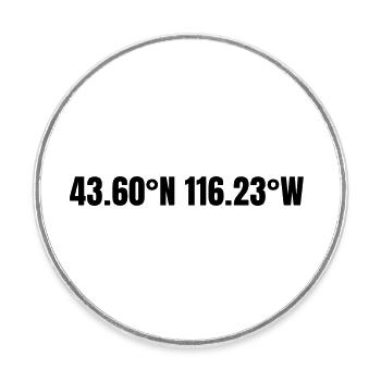 Coordonnées de Boise, Idaho, États-Unis - Magnet rond - blanc - Devant
