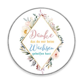 Danke das du mir beim Wachsen geholfen hast! - Runder Kühlschrankmagnet - Weiß - Vorne