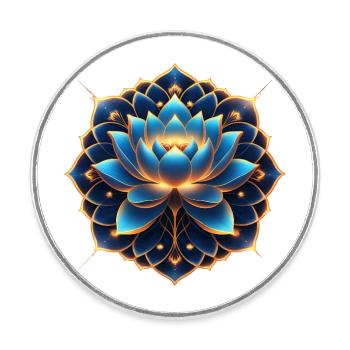 Lotus Harmony -- Beauty in Silence - Round  fridge magnet - white - Front